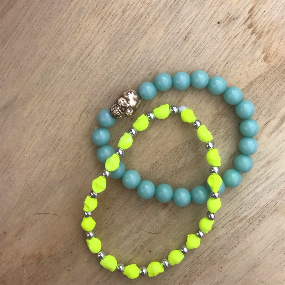 Happy Halloween! Lot of 2 Skull Bracelets